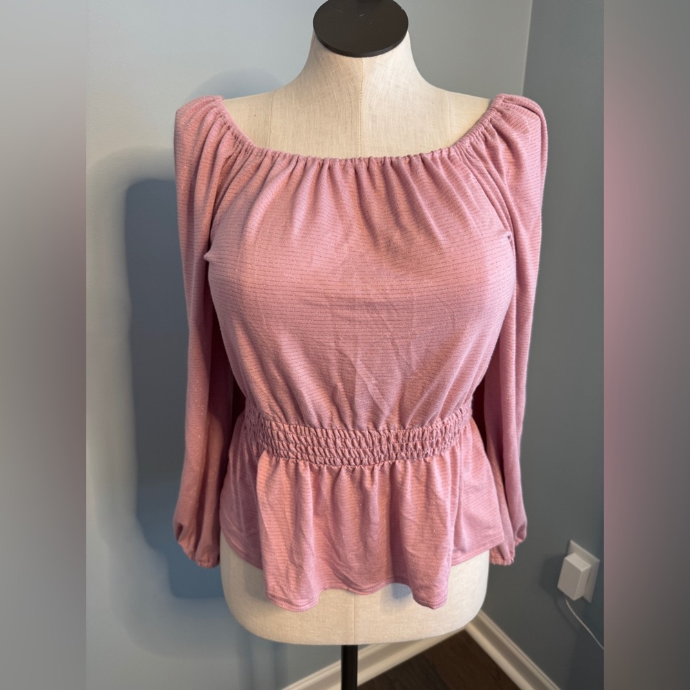 Pink Peplum Style Women's Top